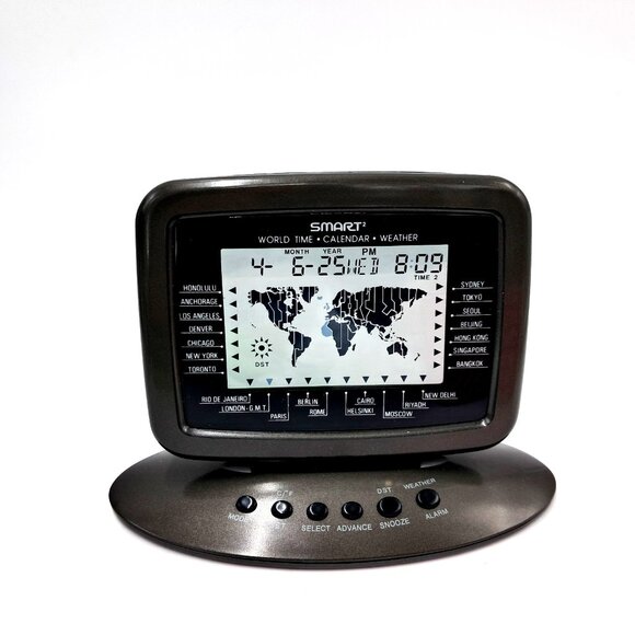 Intertan Smart2 World Time LCD Desk Clock -Transparant-Model 63-712 Radio Shack - Picture 4 of 15